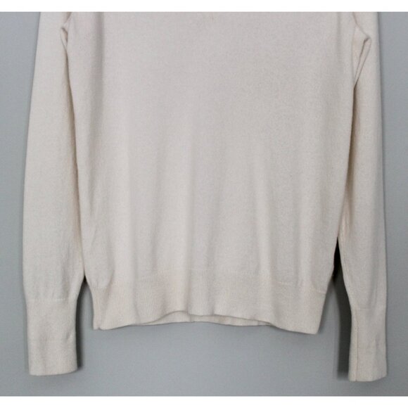 EVERLANE 100% Cashmere Ivory V-Neck Sweater, Size M Medium - Picture 4 of 9